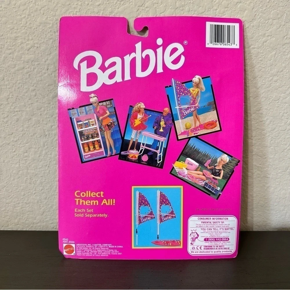 Barbie Surf Set Vintage 1993 Surfboard Beach Ball Tube Life Ring Sunglasses New